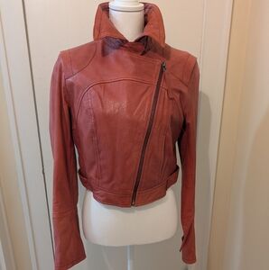 Black Rivet Women's Red Leather Jacket Size M